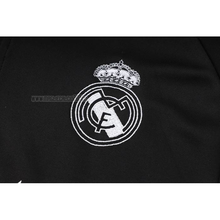 Tuta da Track de Felpa del Real Madrid 2023-2024 Nero y Blanco